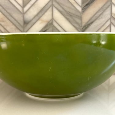 Pyrex Verde No. 444 Cinderella Bowl, Avocado Olive Green, Nesting, Mixing Bowl, Vintage, Retro, late 60s 