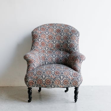 Napoleon III Block Print Crapaud Chair