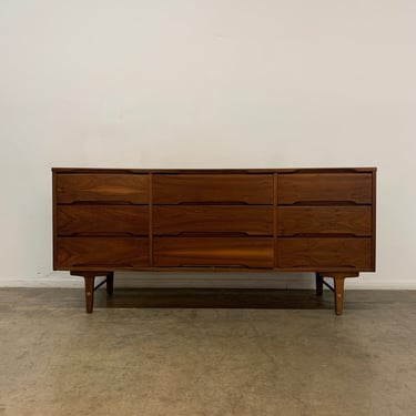 Mid Century Walnut Dresser by Stanley Furniture 