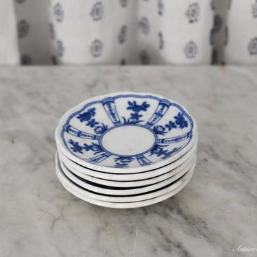 Vintage Blue and White Butter Pats 