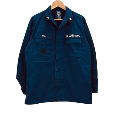 Coast Guard Blue Ripstop Dress Blue Shirt Jacket Size 40R