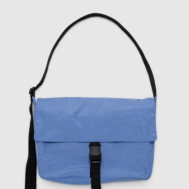 Nylon Messenger Bag in Pansy Blue