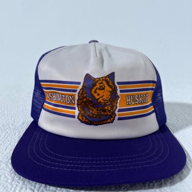 Vintage 1980s Washington Huskies Mesh Snapck