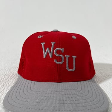 Vintage WSU Cougars 'New Era' Pro Model Mesh Trucker Snapback Hat Deadstock