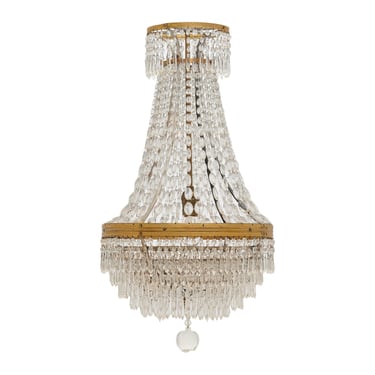 Antique French Crystal Pendant Chandelier