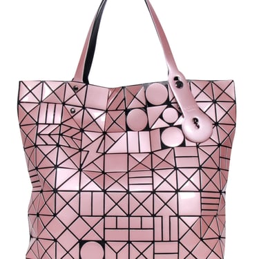 Issey Miyake - Light Pink Geometric Paneled &quot;Chord&quot; Tote Bag