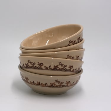 vintage Mayan Ware soup bowls/curtis pattern/set of five 