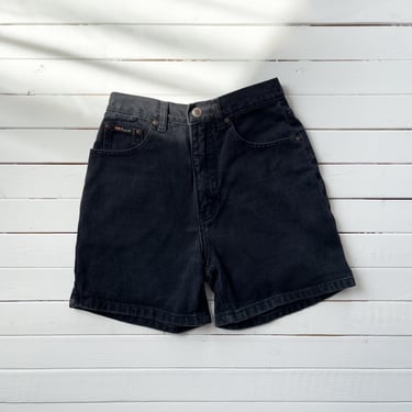 high waisted jean shorts 90s vintage Route 66 black denim shorts 