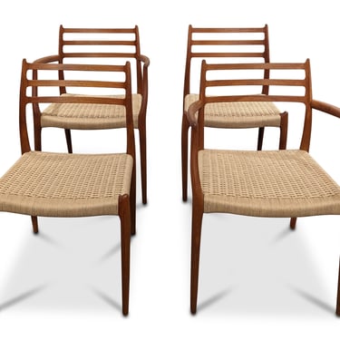4 N.O. Moller 78/62 Teak Chairs w Paper Cord - 0224154