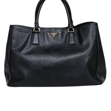 Prada - Black Saffiano Leater Largo Tote Bag