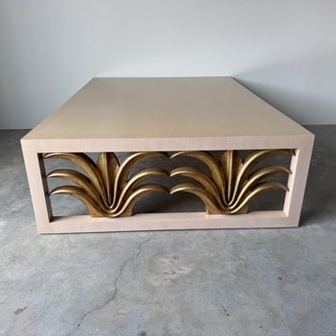 Large - Palm Beach Hollywood Regency-Style Palm Tree Coffee Table in the Manner of Robsjohn-Gibbings 