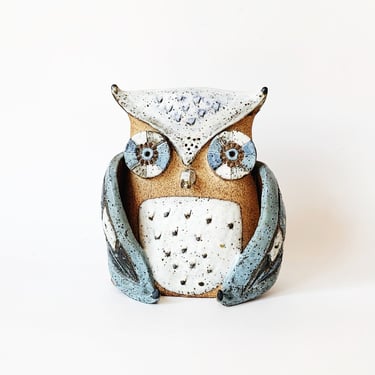 Vintage California Modern Studio Pottery Owl Sculpture 