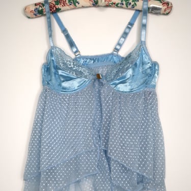 2000s Blue Lacey Top