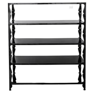 Hollywood Glam Black Lacquered Etagere