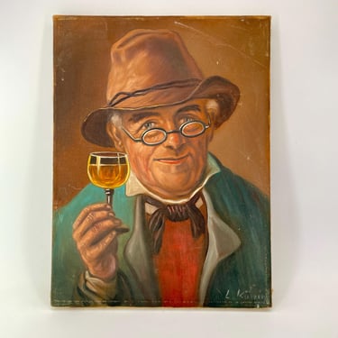 Early 20th Cetury Oil Painting The Winemaker by L. Konig 