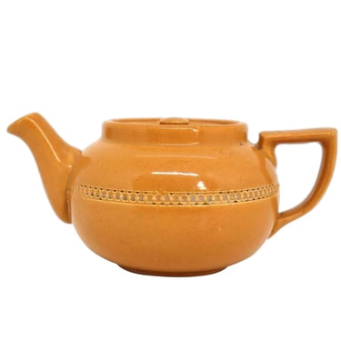1920's Vintage American Ohio Pottery Company Petroscan Yellow Glaze Teapot 