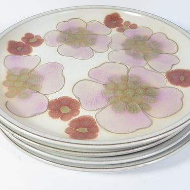 Vintage Denby Gypsy Dinner Plates - Set of 4 Denby Gyspy Pink Flower Plates 