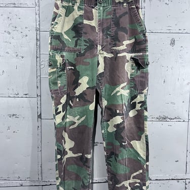 34x31 90s US Army Woodland Camouflage Cargo Pants Combat Trousers 1990s Military Surplus 