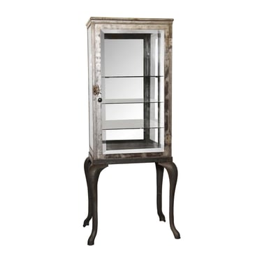 1800s Steel Medical Cabinet with Cabriole Legs