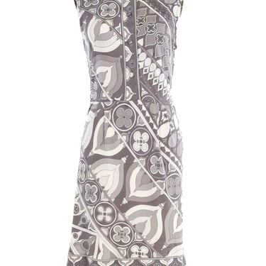 Emilio Pucci Greyscale Printed Silk Jersey Dress