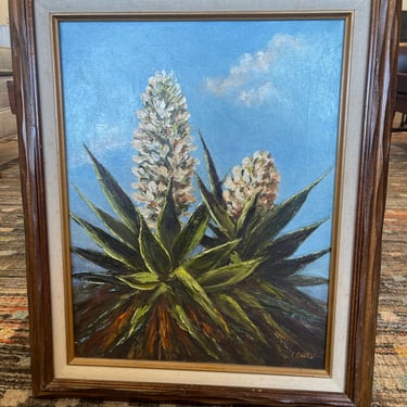 Vintage Yucca Artwork Signed E. Cantú