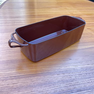 1970s Vintage Brown Chocolate Dansk Enamel Casserole Dish Pan Danish Mid-Century 