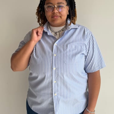 Vintage - Stripe Cotton Short Sleeve Shirt (2X)