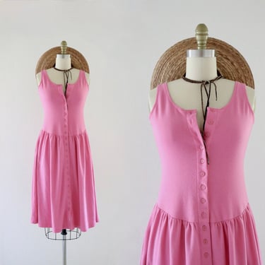 button front strawberry dress - xs/s 