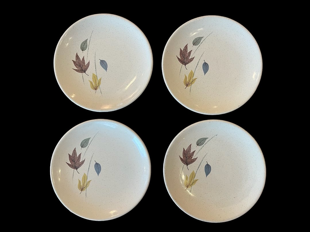 Franciscan Earthenware Pebble Beach salad plates Vintage 60s factory (set of 5) 8.25”