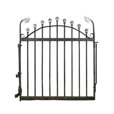 Reclaimed 37 in. Ball Finials Wrought Iron Privacy Yard Gate