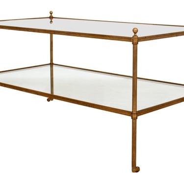 Jansen Style Gilt Bronze and Glass Low Table