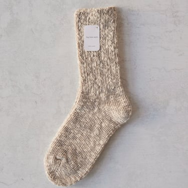 Fog Linen Cotton Slub Socks, Grey