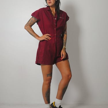 1950's Maroon Gym Class Romper