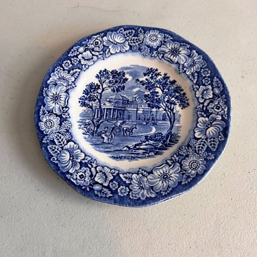 Vintage Staffordshire Ironstone Liberty Blue Bread and Butter Plate Monticello 
