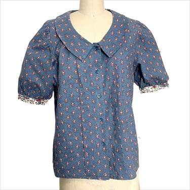 1980s vintage Anne Marie Provencal printed short sleeve blouse 