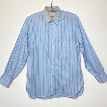 Antique Vintage 1920s Shirt 20s Striped Blue 1930s 30s 
