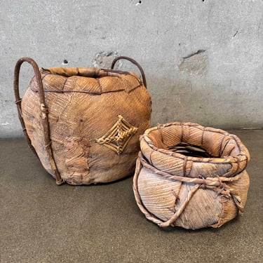 Pair of Vintage Cherokee Native American Handmade Basket