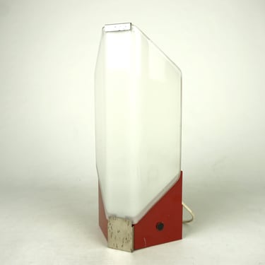 German vintage AKA Wall lamp,Mid Century red sconce,milk glass lampshade, modernist wall lamp, Geometric wall  Lamp,Space Age sconce the 70, 