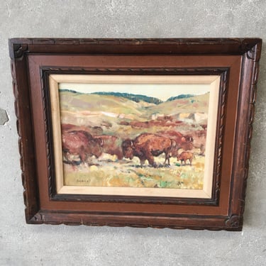 Vintage Buffalo Painting by Sheryl Bodily