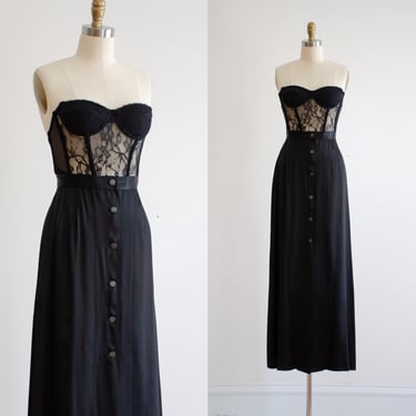 black maxi skirt 90s y2k vintage minimalist glossy floor length skirt 