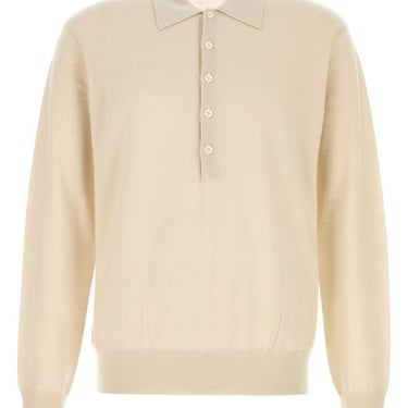 Dries Van Noten Man Sand Wool Muano Polo Shirt