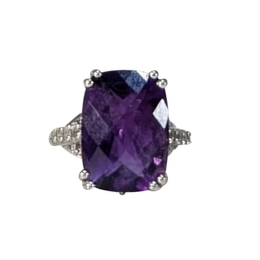 No Label - Sterling Silver & Purple Amethyst Ring Sz 8