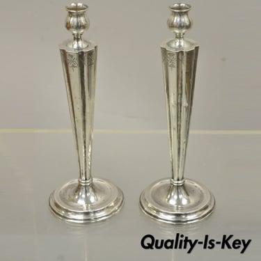 Vintage Sterling Silver 925 12" English Regency Style Candlesticks - a Pair