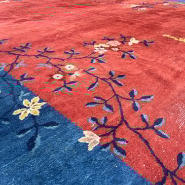 Large Antique Chinese Deco Area Rug (1920s)