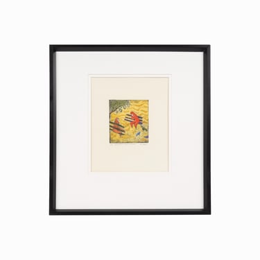 Ann Meyer Hand Colored Etching on Paper Vintage Print 