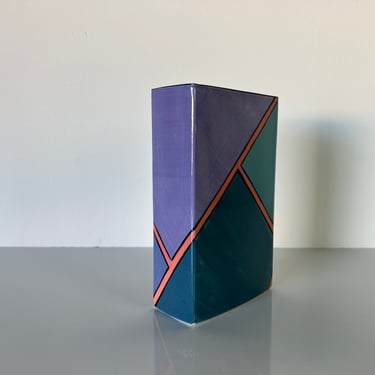 80's Postmodern Art Ceramic Vase , Signed 