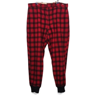 1940s 1950 Vintage Woolrich Mackinaw Wool Hunting Pants, Black & Red Buffalo Plaid Heritage Workwear, Lumberjack Outdoor Woodsy High Quality 
