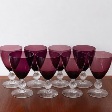 Set of 8 Cambridge Amethyst Glasses