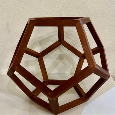 Hand Made Danish Modern Solid Walnut Geometric Unique Sculpture