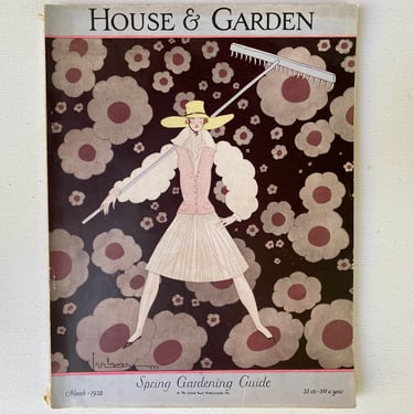 1928 House & Garden Spring Gardening Guide, Cover Art By Georges Lepape 